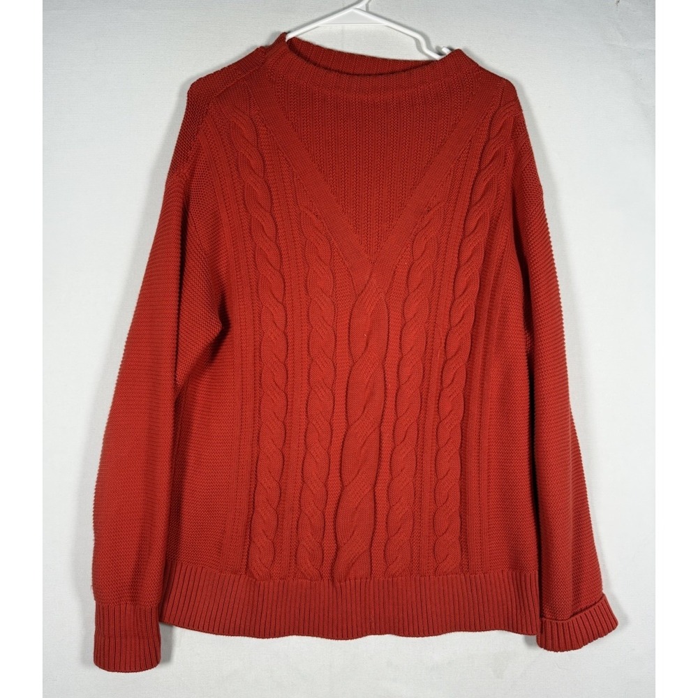 Barbour Foxton Knit Cable Knit Jumper Womens Size 8 UK12 Red Sweater *Read